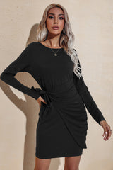 Ruched Tie Dress - Minihomy