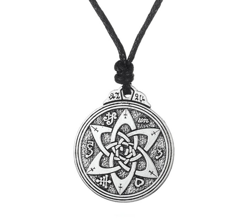 Creative Life Flower Tag Solomon Amulet Necklace