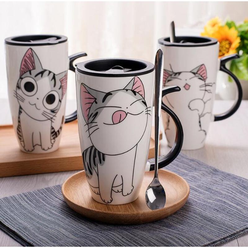 Large 600 ml Cute Ceramic Cat Mug - Minihomy