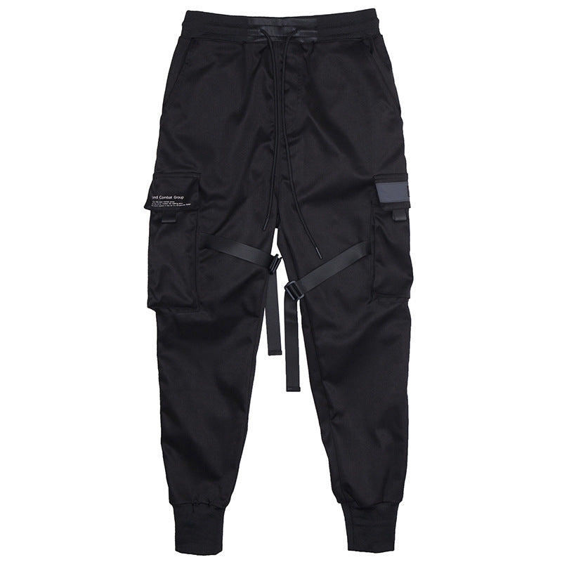 Joggers Cargo Pants for Men Casual Hip Hop Hit Color Pocket Male Trousers