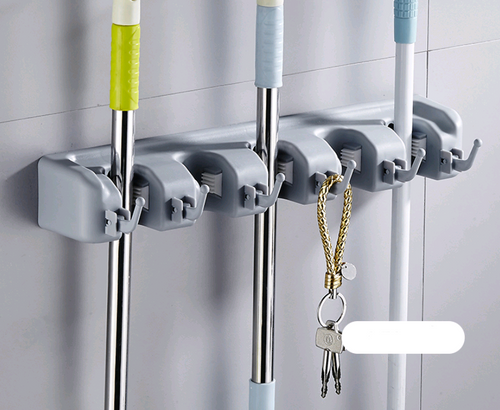 One Guard Mop Hook Optional Multi-function Mop Rack Hanger Bathroom Door Hook Strong Mop Deck