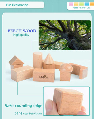 KIDUS 80 beech wooden building blocks
