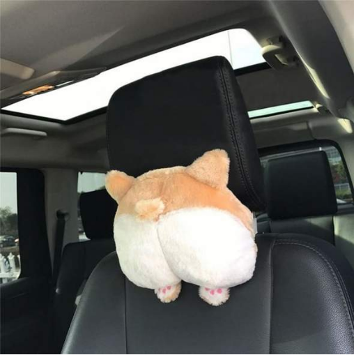 Universal Car Neck Pillow Headrest Seat Cute Soft Corgi Butt Shape Pillows