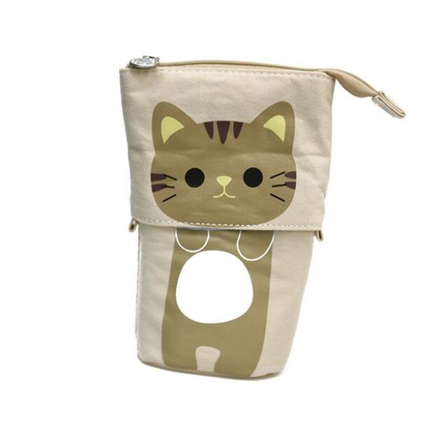 Cat Cute Fashion Portable Flexible Pencil Zipper Case - Minihomy