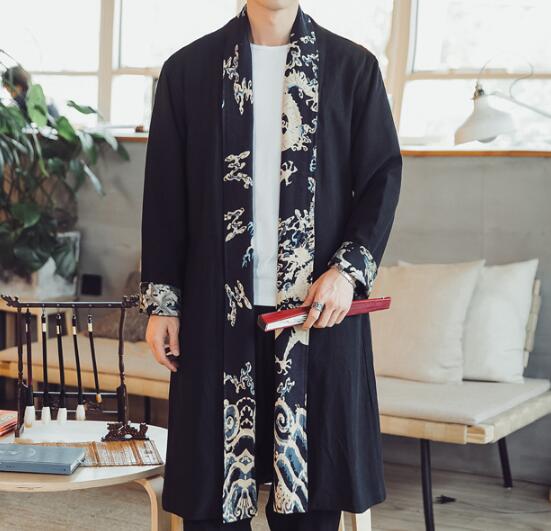 Casual Stitching Printed Linen Cloak Windbreaker: Your Ultimate Youth Fashion Statement