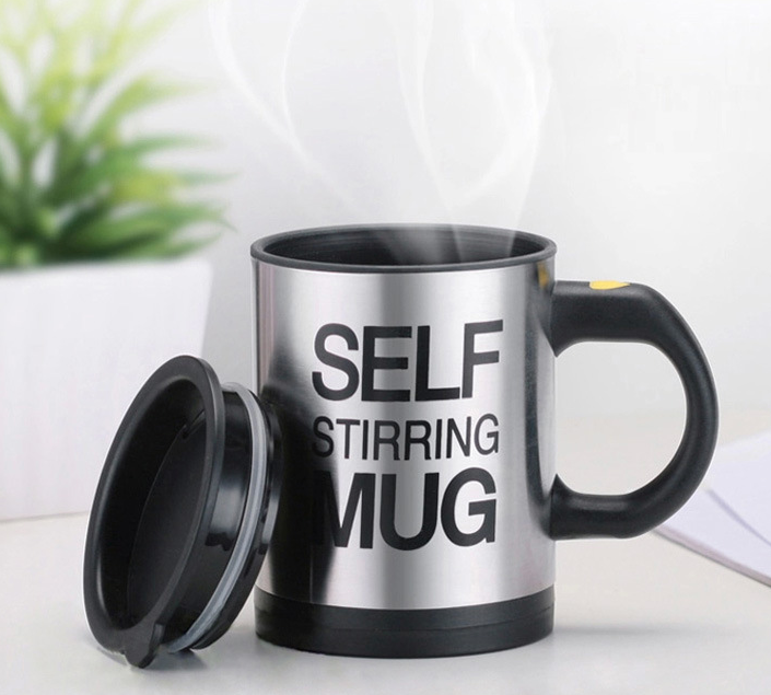 Automatic Stirring Glass Lazy Electric Mug Stainless Steel Electric Rotating Coffee Cup - Minihomy