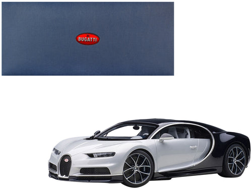 Bugatti Chiron Glacier White and Atlantic Blue 1/12 Model Car by Autoart