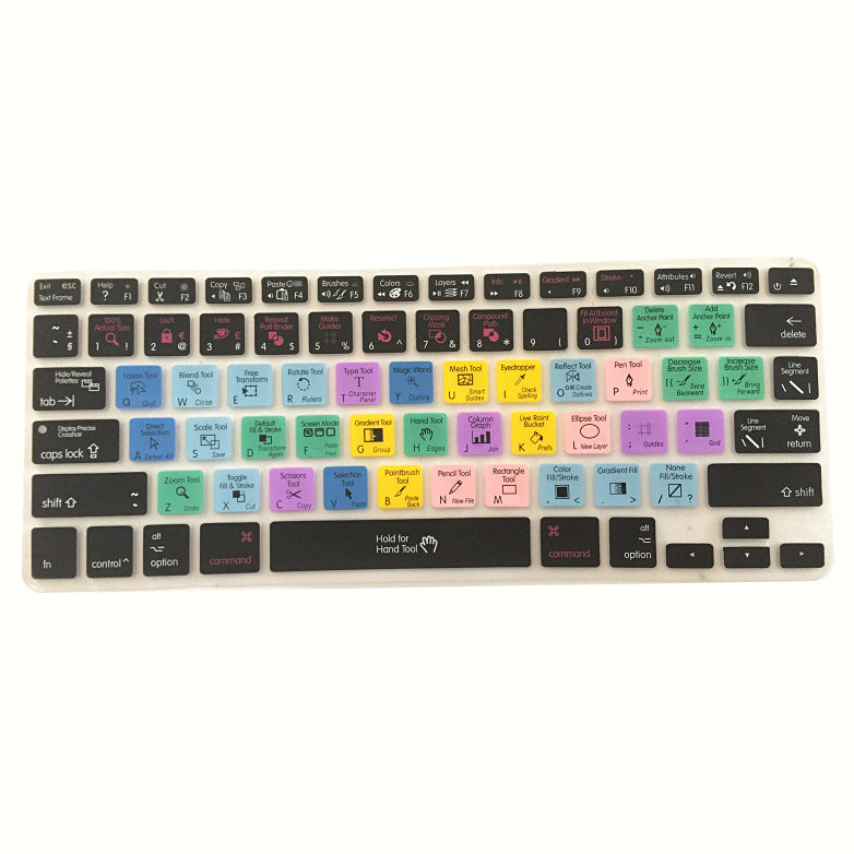 Adobe Illustrator Keyboard Shortcut Design Functional Silicone Cover For Macbook Pro Air 13 15 17 Protector Sticker
