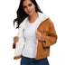 Corduroy lambskin padded jacket long - Minihomy