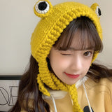 Big eyes frog woolen hat