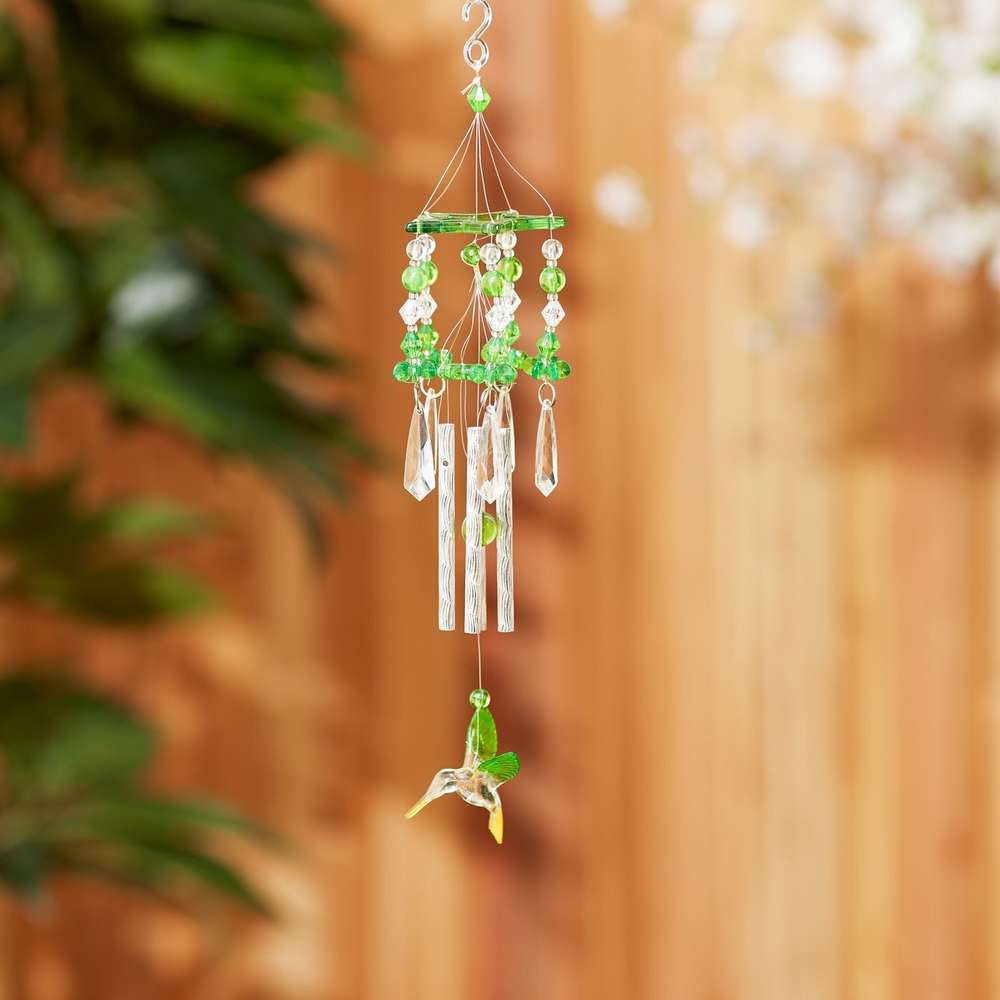 Green Acrylic Hummingbird Windchimes - Minihomy