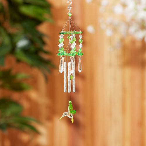 Green Acrylic Hummingbird Windchimes