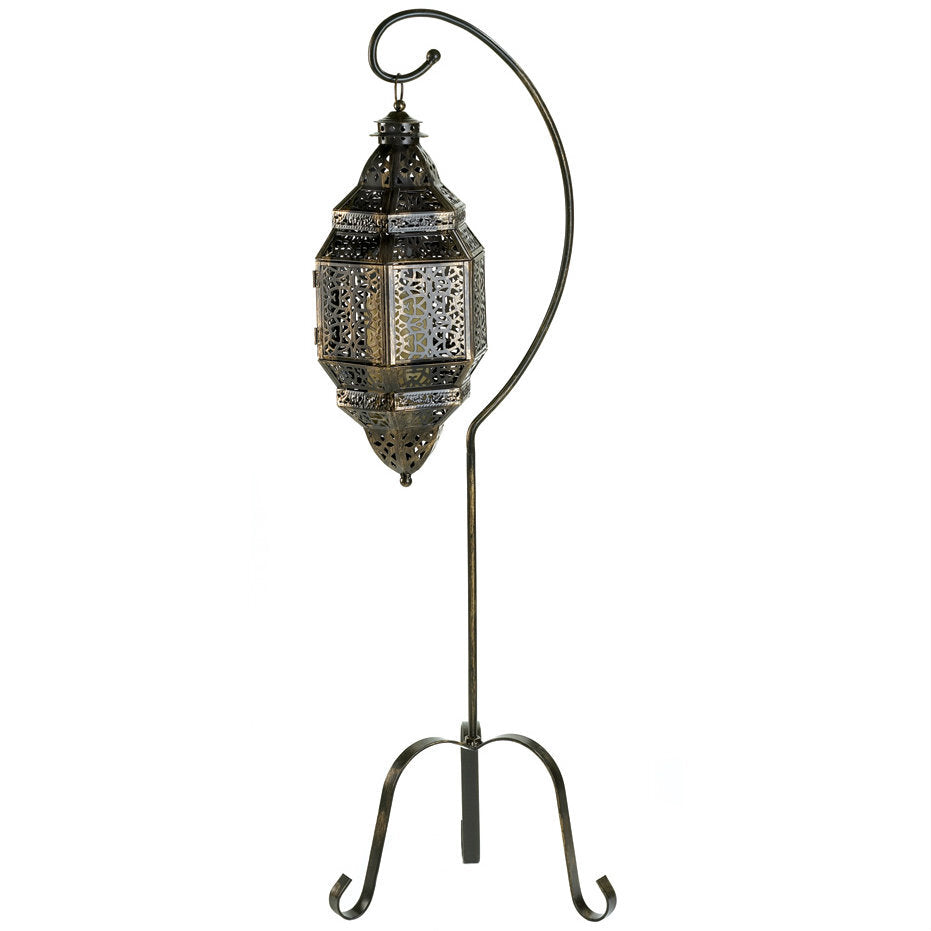 Moroccan Iron Candle Lantern with Stand - Minihomy