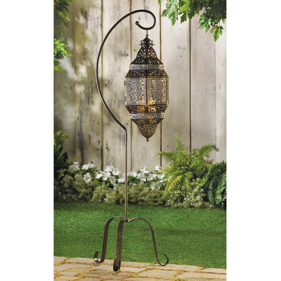 Moroccan Iron Candle Lantern with Stand - Minihomy