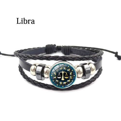 Classic Jewelry Zodiac Bracelets & Bangles Constellation Leather Bracelet