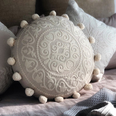 Vintage embroidered French pillow