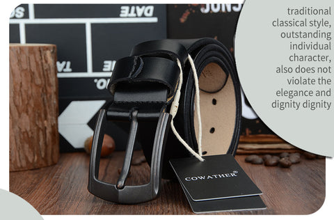 Dynamic buckle leather belt