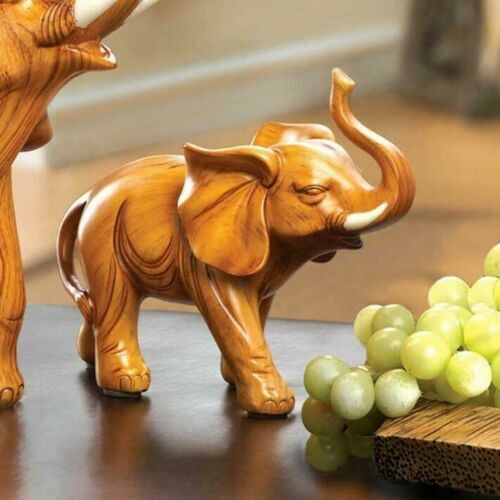Wood-Look Lucky Elephant - 5.1 inches
