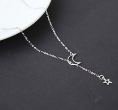 Simple Moon Star Necklace Clavicle Chain Short Necklace