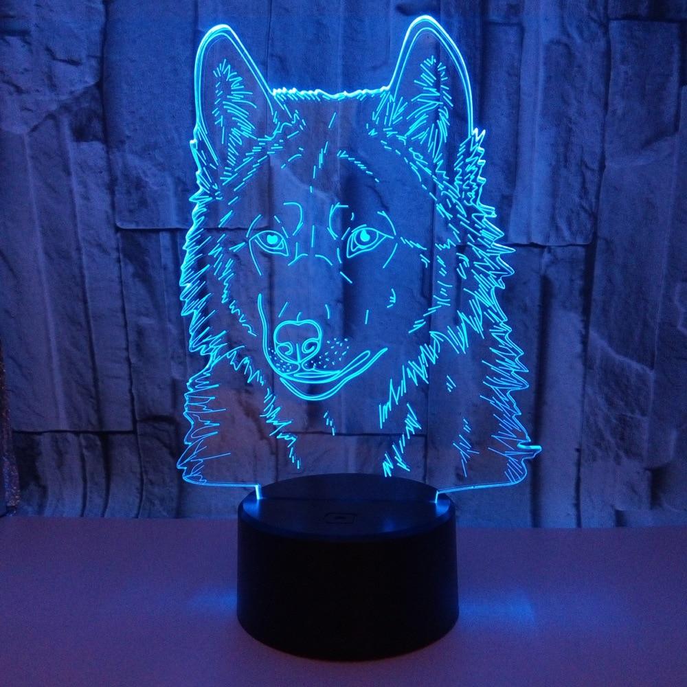 Wolf 3d Table Lamp Night Light