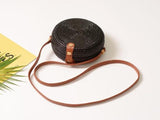 Basket Tweezers Retro Literary Hand-woven Leather Buckle Bag - Minihomy