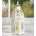 Lacy Cutout White Candle Lantern - 12 inches - Minihomy