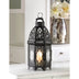 Lacy Cutout Black Candle Lantern - 12 inches - Minihomy