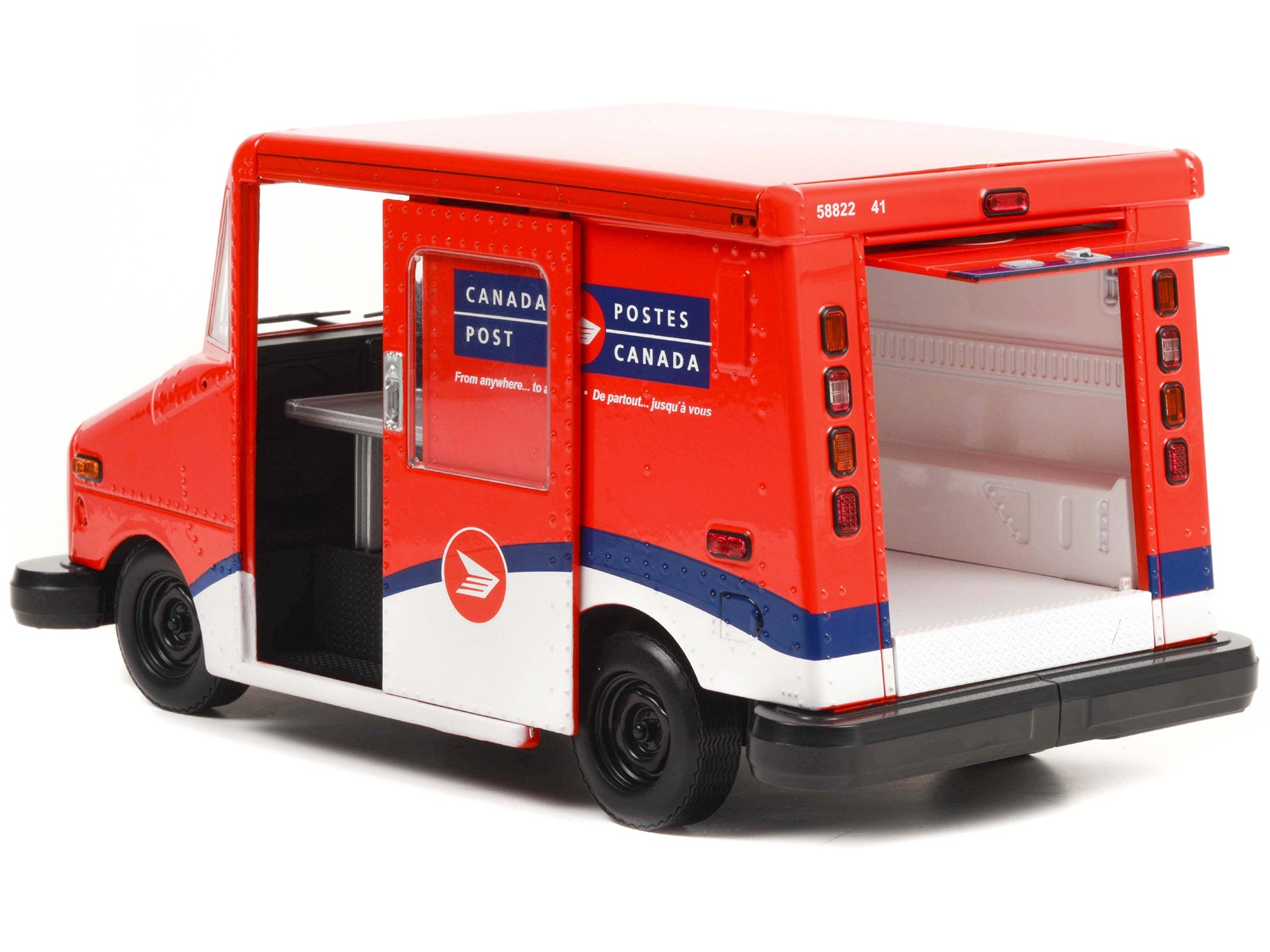 Canada Post LLV Long-Life Postal Delivery Vehicle Red and White 1/18 Diecast Model Car by Greenlight - Minihomy