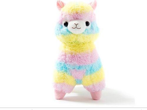 Colorful Alpaca Doll Plush Toy Cute God Beast Grass Mud Little Sheep Pillow Doll Birthday Gift Girl
