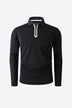 Contrast Long Sleeve Zip Polo Shirt - Minihomy