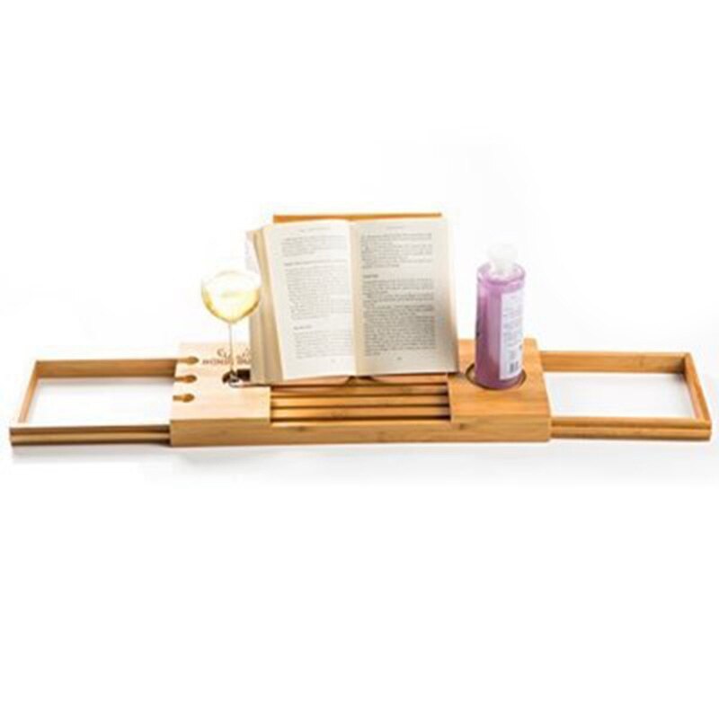 Solid wood retractable multifunctional bathroom shelf