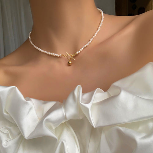 Vintage Pearl Necklace Female Clavicle Chain
