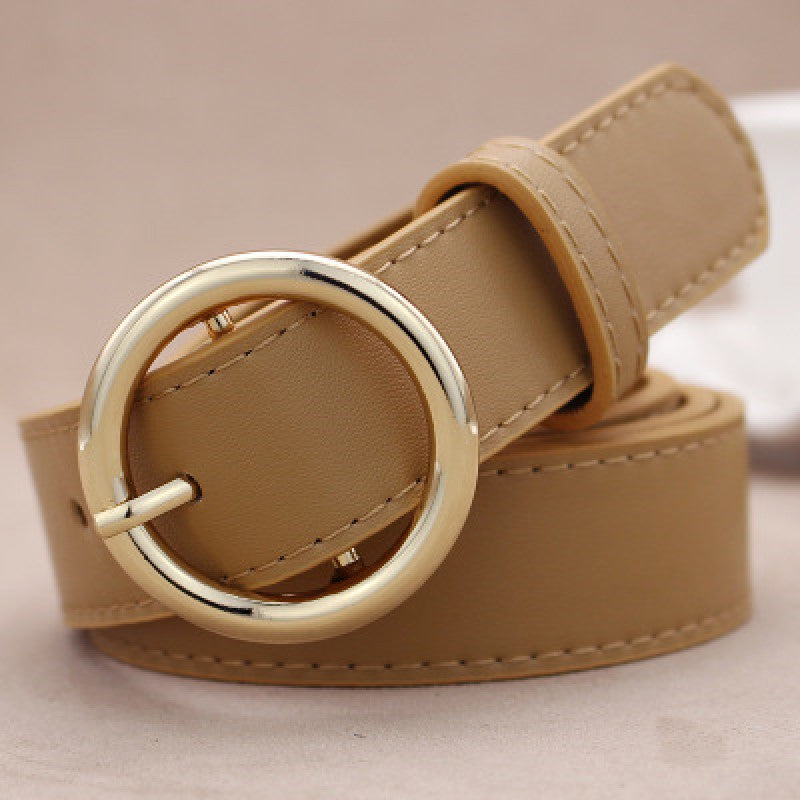 Alloy versatile round buckle belt - Minihomy