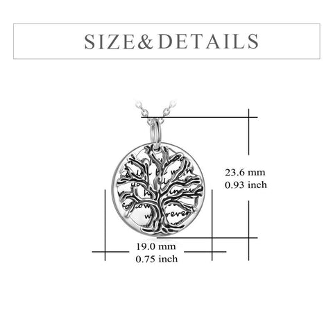 Tree of Life Necklace Sterling Silver Best Wishes to Friend Pendant Jewellery Gifts for Women Men Friends