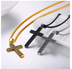 316L stainless steel gold plated christianity jewelry unique black mens vintage cross necklace with chain - Minihomy