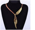 3 Colors Black Rope Multilayer Feather Leaf Tassels Pendant Necklace - Minihomy