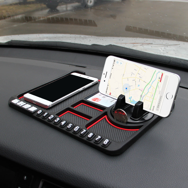 Car mobile phone bracket anti-skid pad car navigation device anti-mite pad instrument panel multi-function storage pad