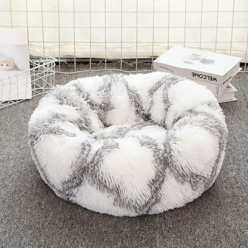 Soft Thick Cutton Plush Round Pet Bed - Minihomy