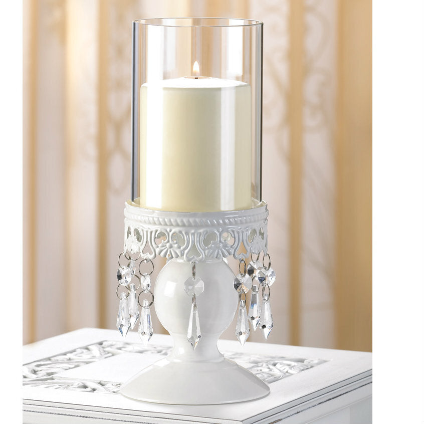 Jeweled Candle Holder with Glass Cylinder - Minihomy