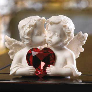 Cherubs Figurine with Heart Gem - Minihomy