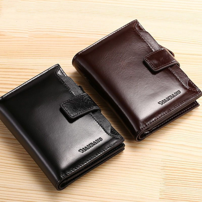 Men's leather wallet card holder