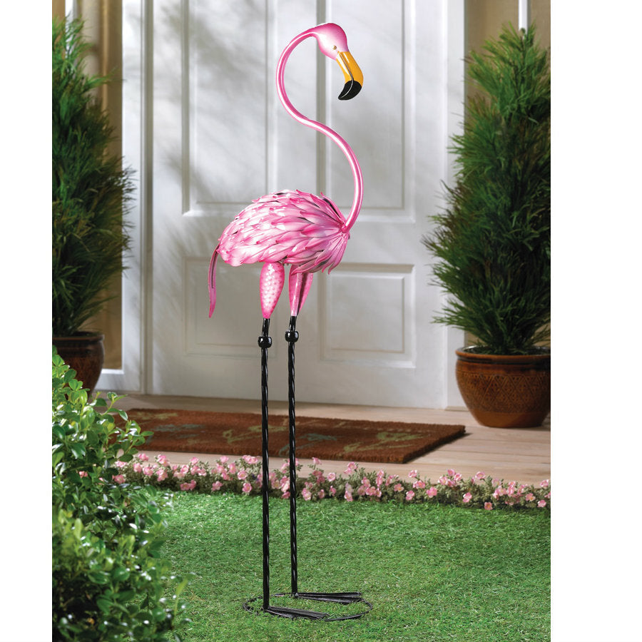 Metal 3-Foot Flamingo Yard Art - Minihomy