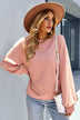 Dropped Shoulder Balloon Sleeve Sweatshirt - Minihomy