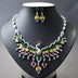 Ethnic Style Zircon Peacock Earring Set Tassel Colorful Clavicle Necklace Jewelry Set