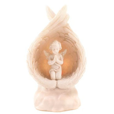 Lighted Wings Praying Angel