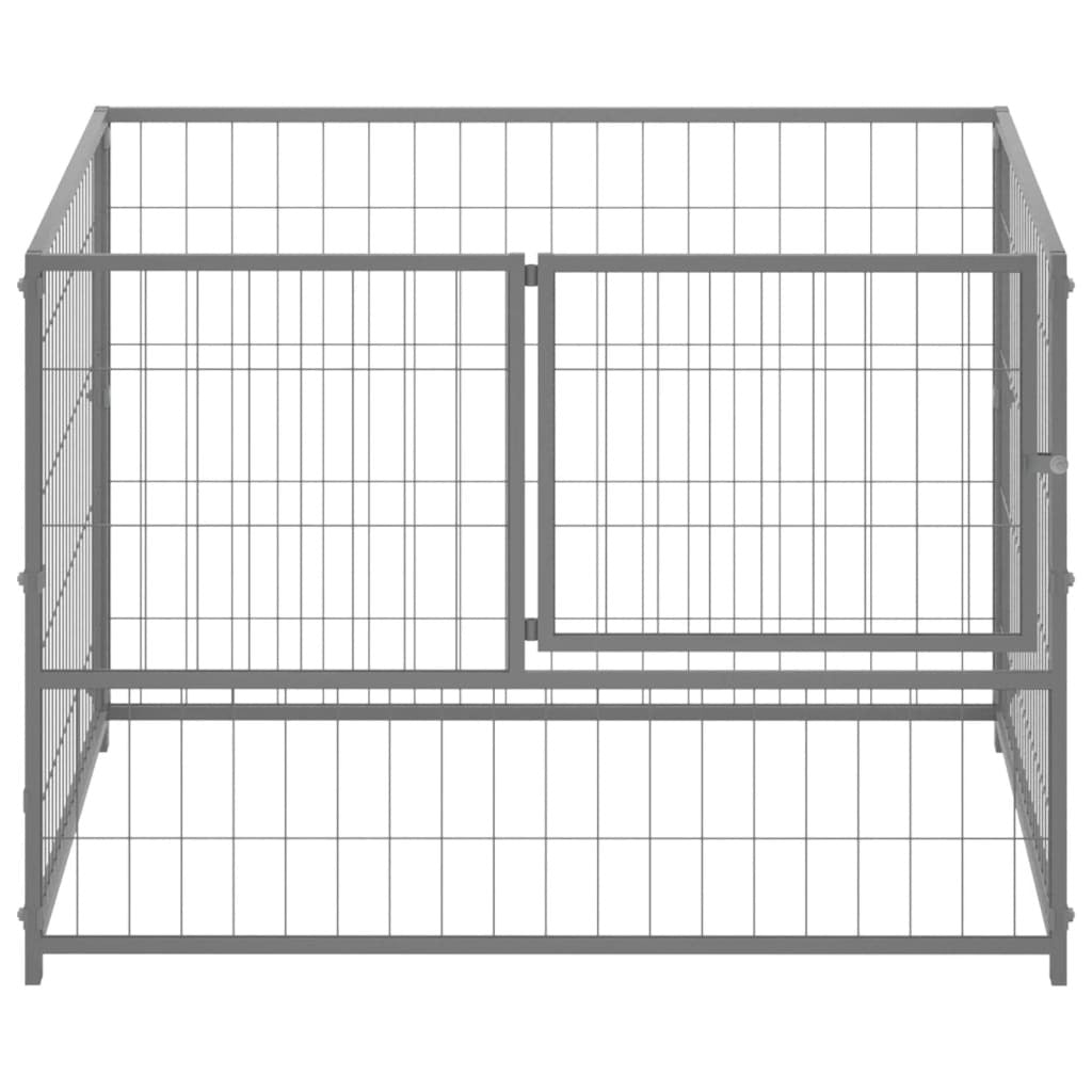 vidaXL Dog Kennel Silver 39.4"x39.4"x27.6" Steel