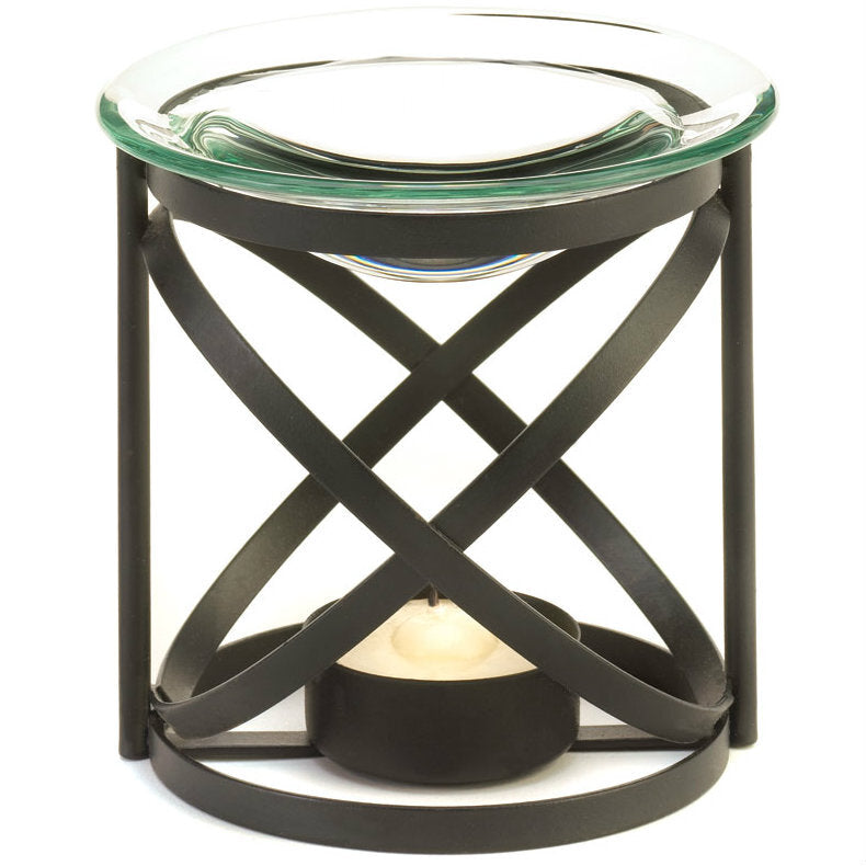 Black Matte Oil Warmer with Glass Dish - Minihomy