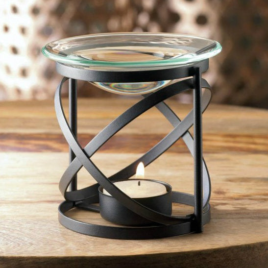 Black Matte Oil Warmer with Glass Dish - Minihomy