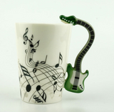 Creative Music Violin Style Guitar Ceramic Mug Coffee Tea Milk Stave Cups With Handle Coffee Mug Novelty Gifts