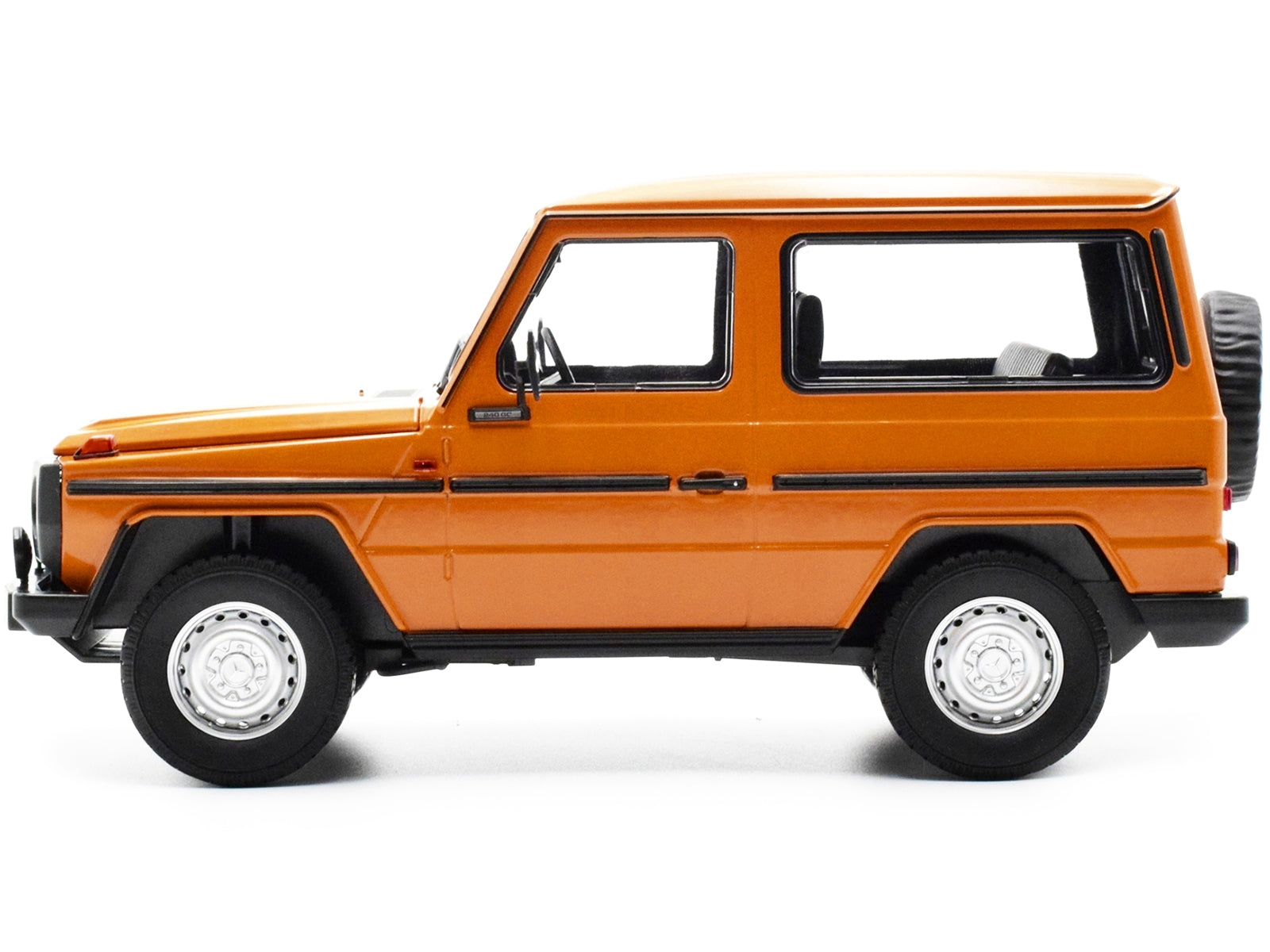 1980 Mercedes-Benz G-Model (SWB) Orange with Black Stripes Limited Edition to 504 pieces Worldwide 1/18 Diecast Model Car by Minichamps - Minihomy